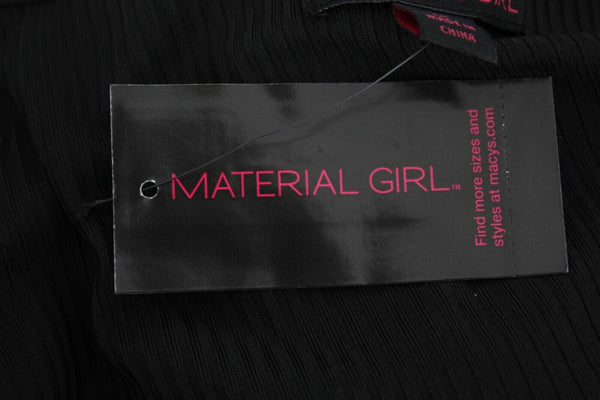 Material Girl NEW $45 Sz L Black Ribbed Pencil Poly Blend Dress