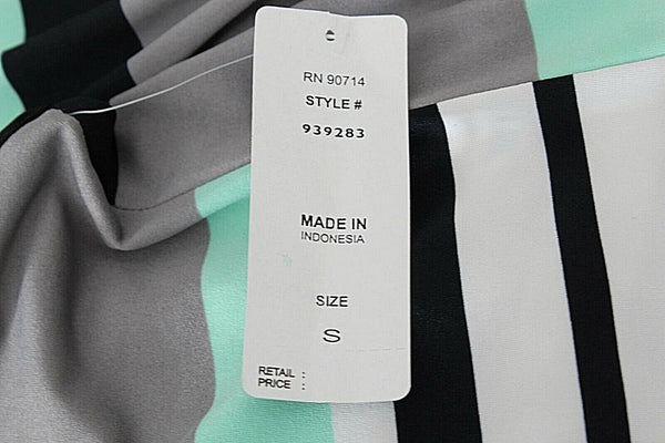 Sam and Jess NEW Sz S Black Gray Multi Stripes Polyester Spandex Shift Dress