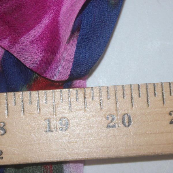 Calvin Klein Dress NEW Sz 12 Navy Blue Pink Floral Lined V Neck 100% Polyester