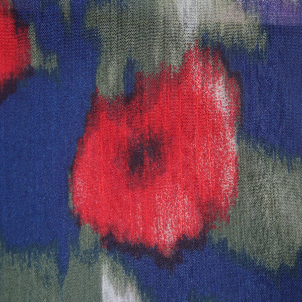 Calvin Klein Dress NEW Sz 12 Navy Blue Pink Floral Lined V Neck 100% Polyester