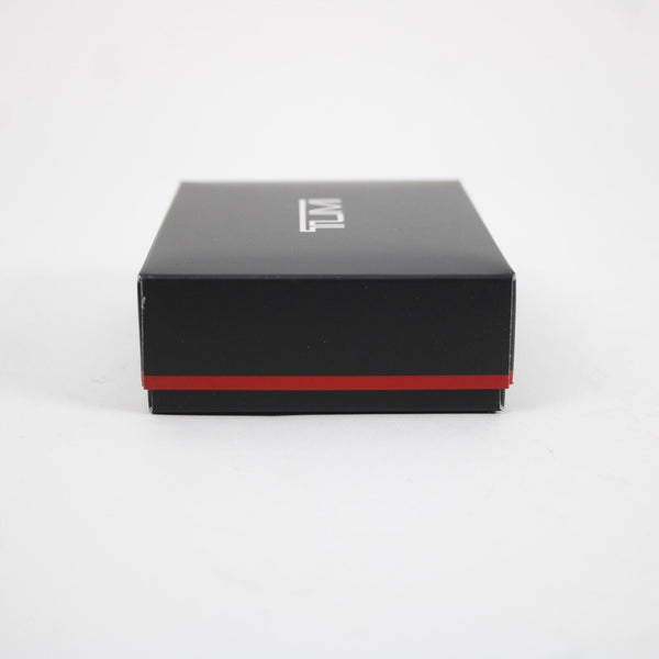 Tumi Black Red 4.5 x 3 x 1 Box With Fabric Pouch
