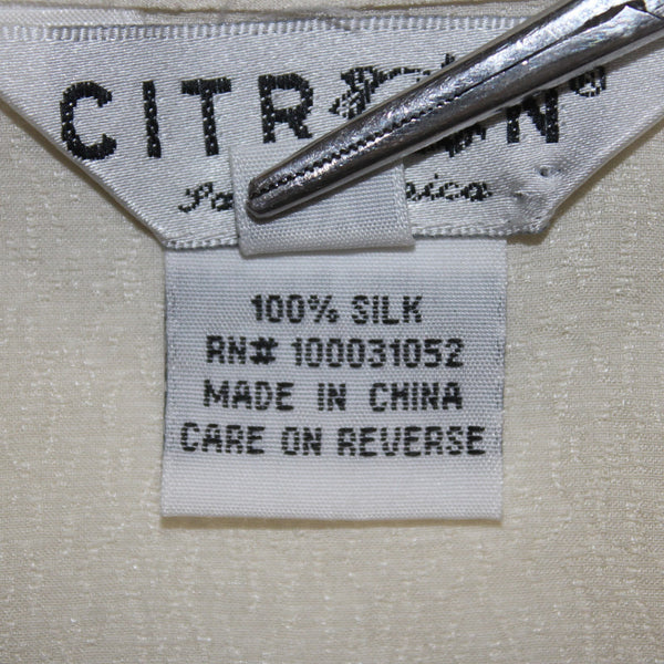 Citron Top NEW $88 Sz 2X White Sleeveless Unlined 100% Silk Tank Top