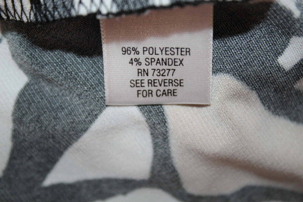 Dana Buchman Sz S Black White Tan Cowl Adjustable Side Ruch Poly Blend Top