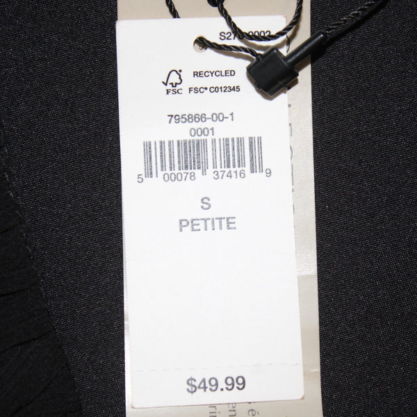 Banana Republic Top NEW $50 Sz S Petite Black Ruffled Lined Crop 100% Poly Top
