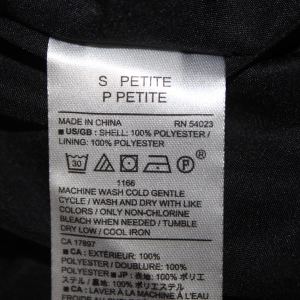 Banana Republic Top NEW $50 Sz S Petite Black Ruffled Lined Crop 100% Poly Top