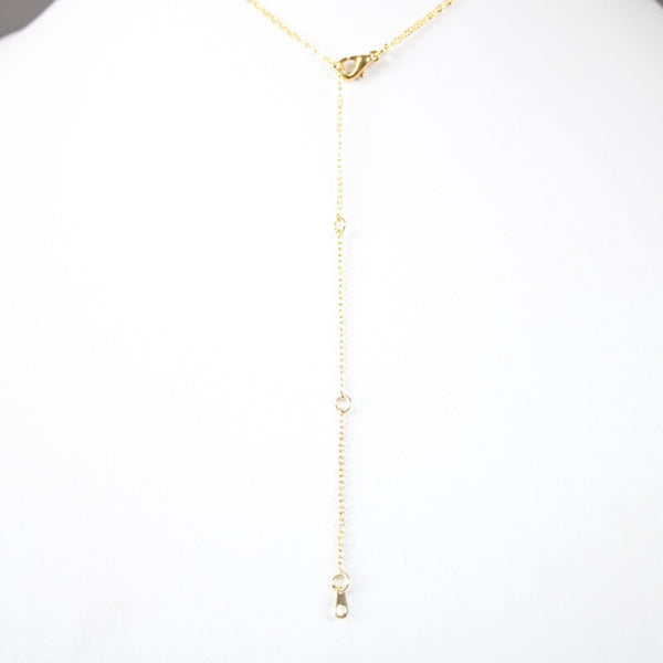 EMMA NEW Name Goldtone Rhinestone Accent 14.5" w 4.5" Multi Ring Ext Necklace