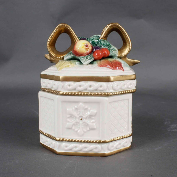 Fitz Floyd Essentials NEW 6" Cream Multi 19/1212 Snowy Woods Lidded Box
