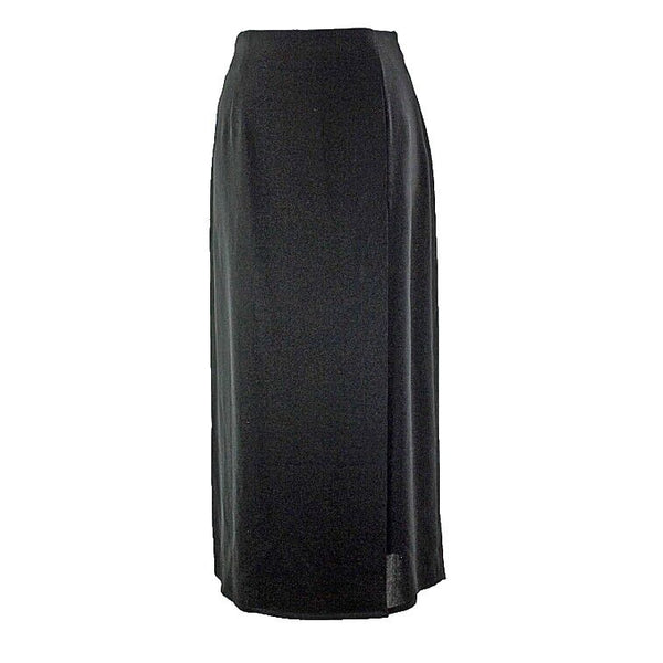 Dana Buchman Sz 8 Black Side Slit Long Triacetate Polyester Skirt