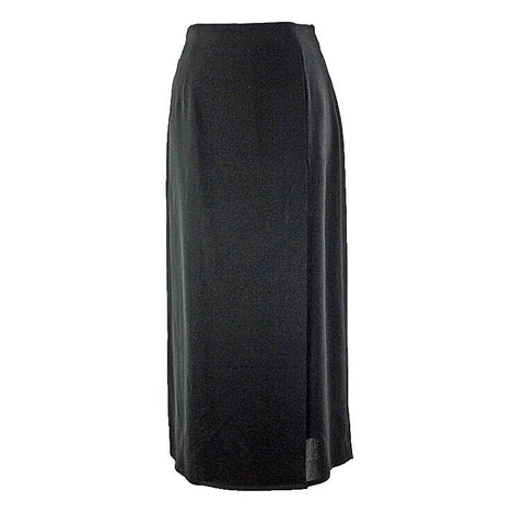 Dana Buchman Sz 8 Black Side Slit Long Triacetate Polyester Skirt
