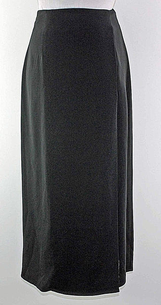 Dana Buchman Sz 8 Black Side Slit Long Triacetate Polyester Skirt