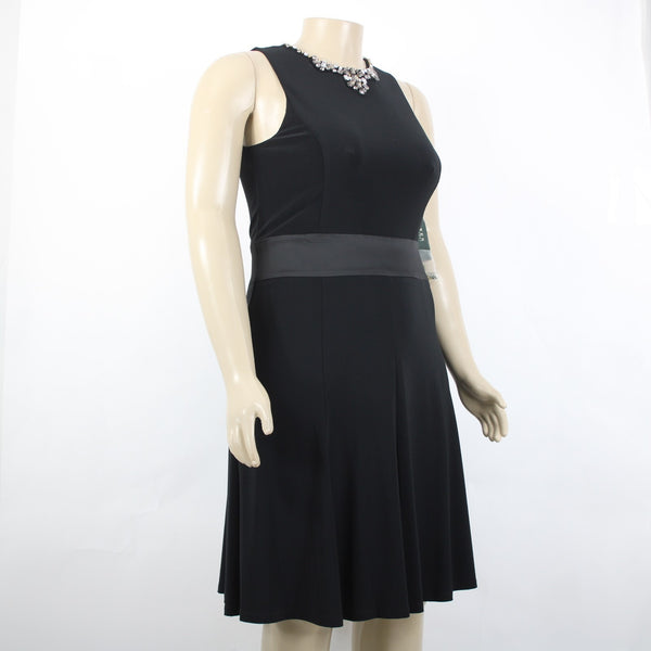 Lauren Ralph Lauren Dress NEW $169 Sz 12 Black Beaded Neck Poly Elastane Dress