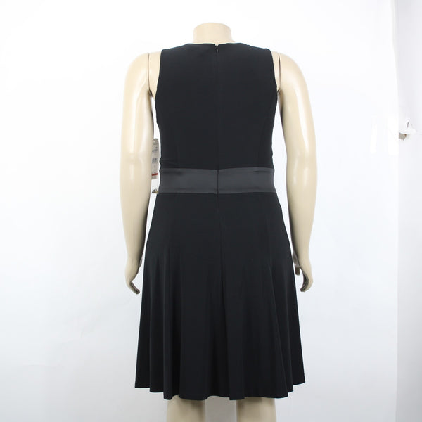 Lauren Ralph Lauren Dress NEW $169 Sz 12 Black Beaded Neck Poly Elastane Dress