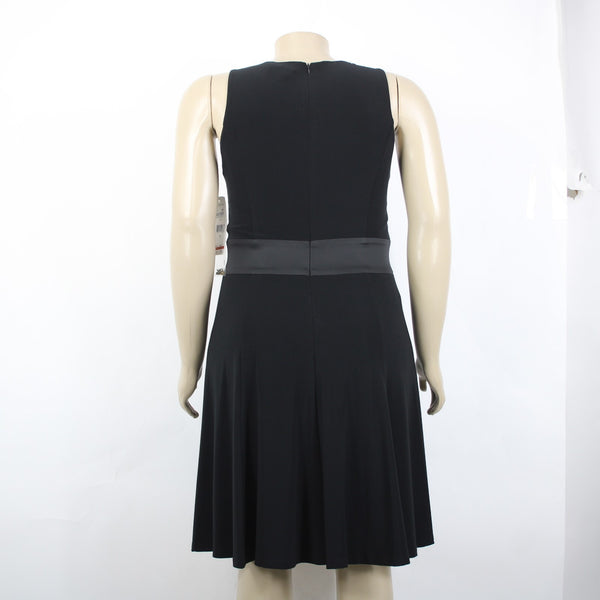 Lauren Ralph Lauren Dress NEW $169 Sz 12 Black Beaded Neck Poly Elastane Dress