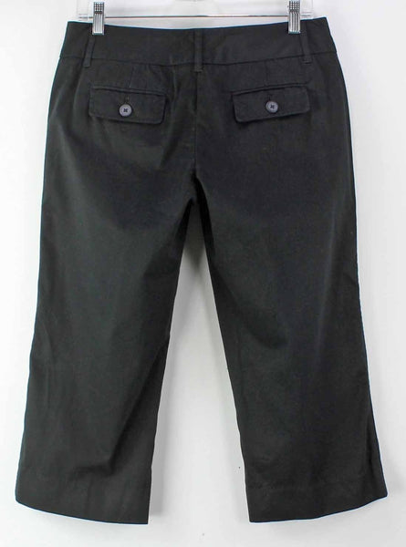 New York & Company Sz 4 x 20 Black Cotton Blend Back Flap Pocket Capri Pant