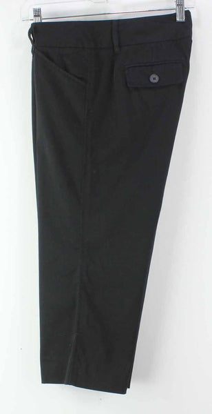New York & Company Sz 4 x 20 Black Cotton Blend Back Flap Pocket Capri Pant
