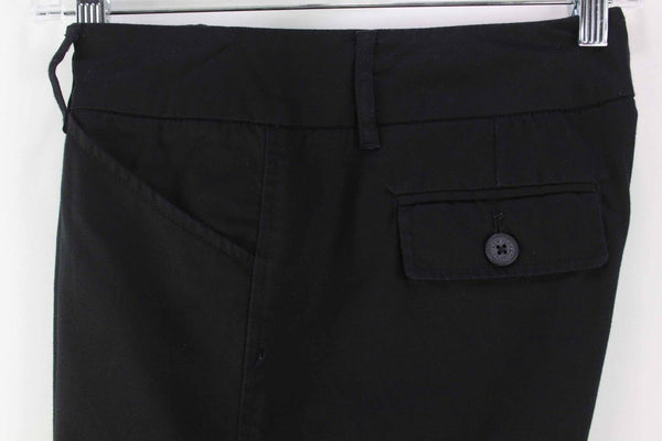 New York & Company Sz 4 x 20 Black Cotton Blend Back Flap Pocket Capri Pant