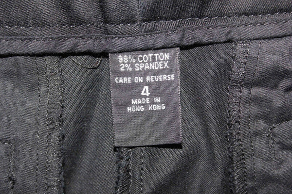 New York & Company Sz 4 x 20 Black Cotton Blend Back Flap Pocket Capri Pant