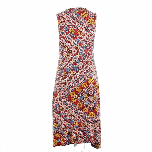 Maeve Sz XS Burgundy Multi Handkerchief Hem Rayon Spandex Dress