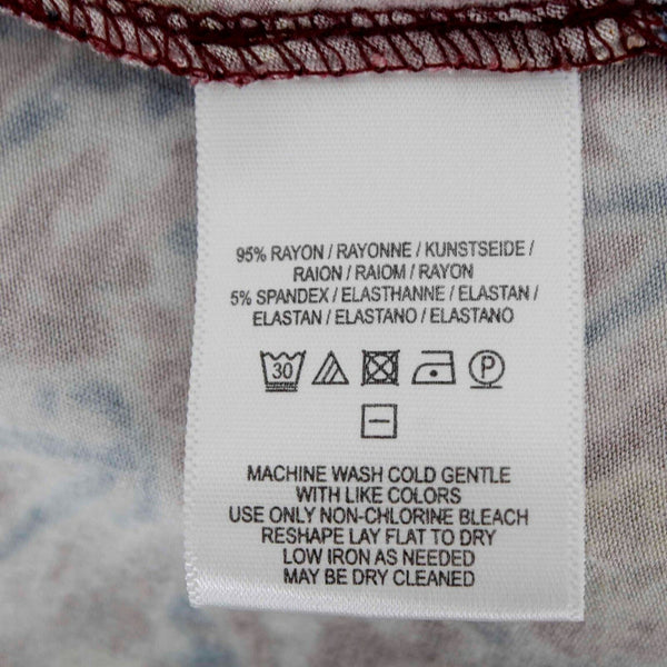 Maeve Sz XS Burgundy Multi Handkerchief Hem Rayon Spandex Dress