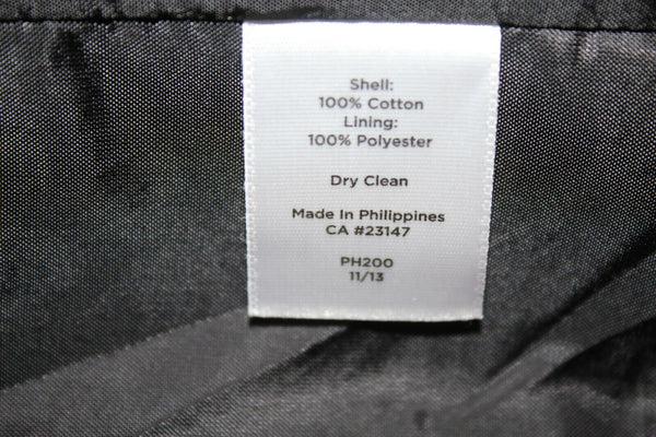 Talbots Sz 14 Black Textured Zip Snap Peplum Cotton Lined Poly Jacket