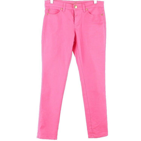 Celebrity Gold Sz 2 x 28 Vibrant Pink Cotton Blend Straight Leg Crop Pant