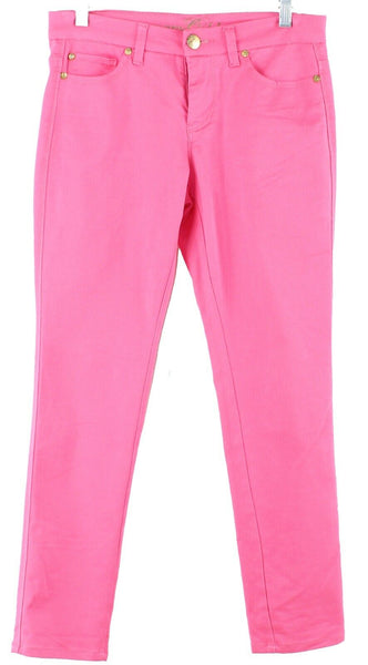Celebrity Gold Sz 2 x 28 Vibrant Pink Cotton Blend Straight Leg Crop Pant