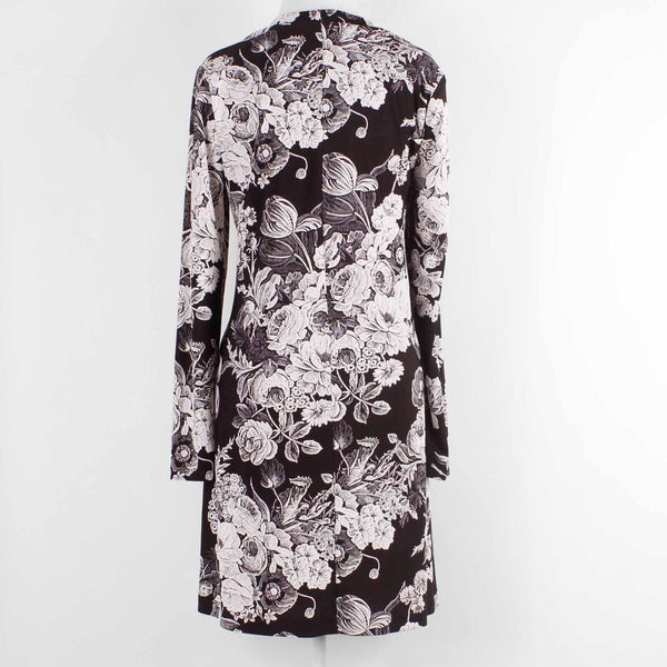 Anne Klein Sz M Purple Multi V Neck Pockets A Line Texture Poly Blend Knit Dress