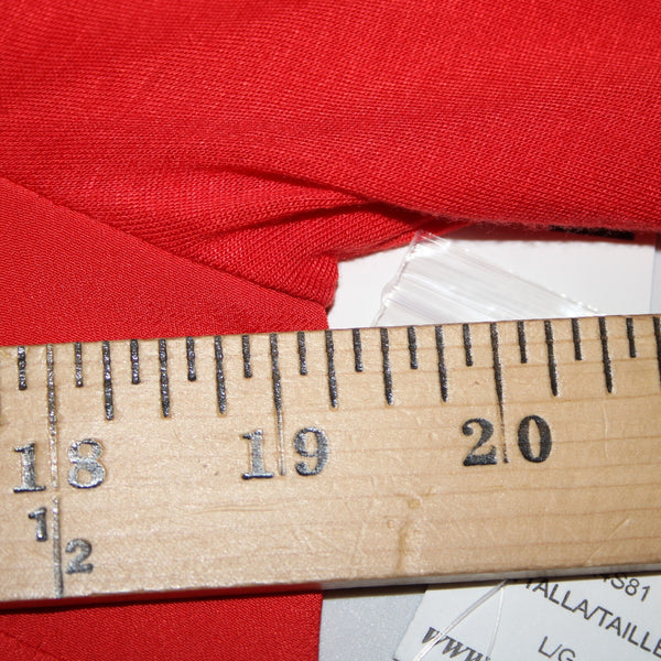Kensie NEW $59 Sz L Tomato Red Collared Roll Tab Sleeve Viscose Polyester Top