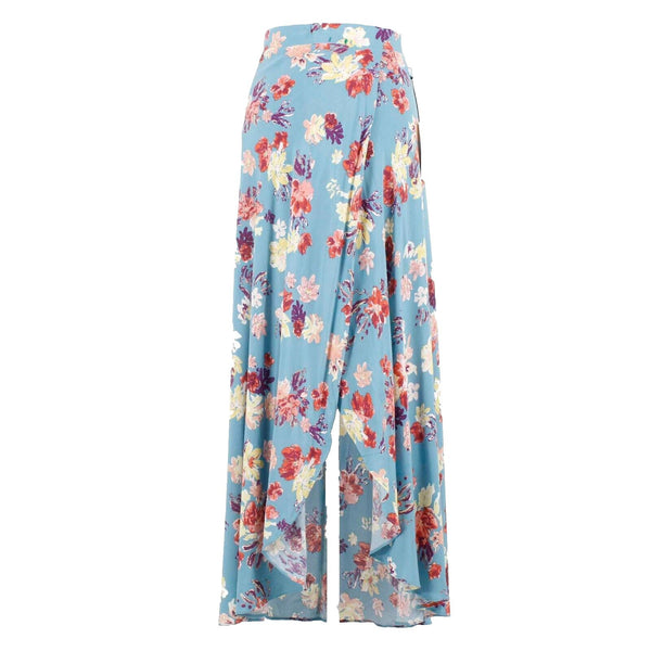 Cotton Candy LA NEW Sz M Aqua Multi Maxi Short Lining Rayon Wrap Skirt