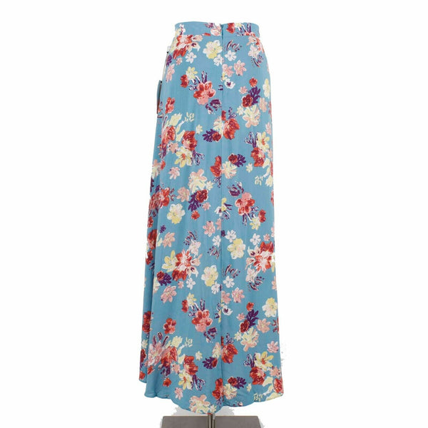 Cotton Candy LA NEW Sz M Aqua Multi Maxi Short Lining Rayon Wrap Skirt