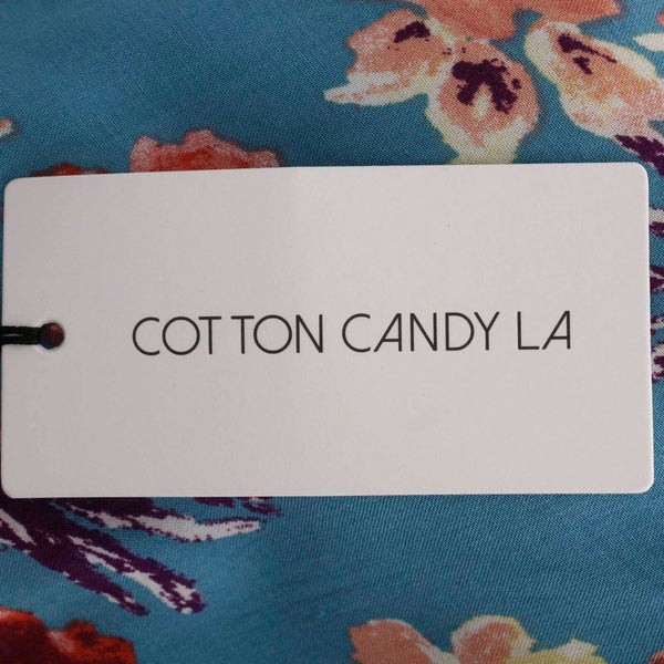 Cotton Candy LA NEW Sz M Aqua Multi Maxi Short Lining Rayon Wrap Skirt