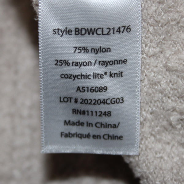 Barefoot Dreams Sweater Sz L Tan Collared Pocket Half Zip Nylon Rayon Sweater