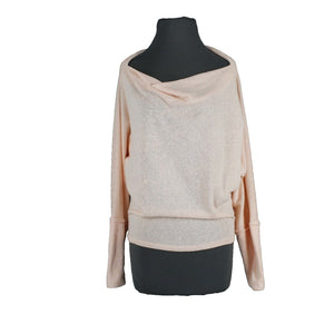 We The Free Sz SP Peach Orange Flowy Off Shoulders Polyester Cotton Top