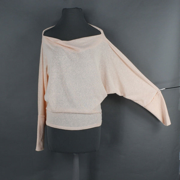 We The Free Sz SP Peach Orange Flowy Off Shoulders Polyester Cotton Top