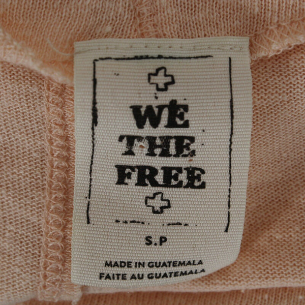 We The Free Sz SP Peach Orange Flowy Off Shoulders Polyester Cotton Top