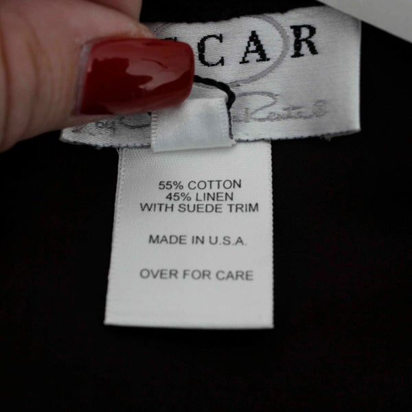 Oscar de la Renta NEW $288 Sz 12P Sable Cotton Blend Suede Trim Dress