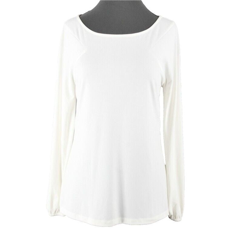 Worthington Sz S Cream Polyester Spandex Knit Long Sleeve Blouse Top