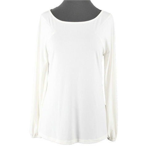 Worthington Sz S Cream Polyester Spandex Knit Long Sleeve Blouse Top