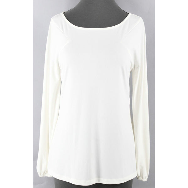 Worthington Sz S Cream Polyester Spandex Knit Long Sleeve Blouse Top