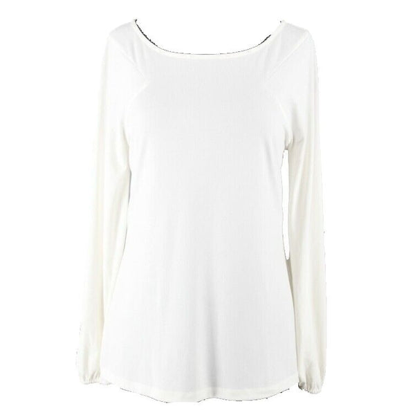 Worthington Sz S Cream Polyester Spandex Knit Long Sleeve Blouse Top