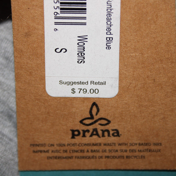 Prana NEW $79 Sz S Blue White Striped Round Neck Organic Cotton Polyester Dress