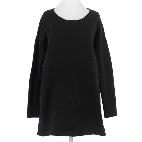 Eileen Fisher S SP Black Knit Oversized Organic Cotton Nylon Sweater