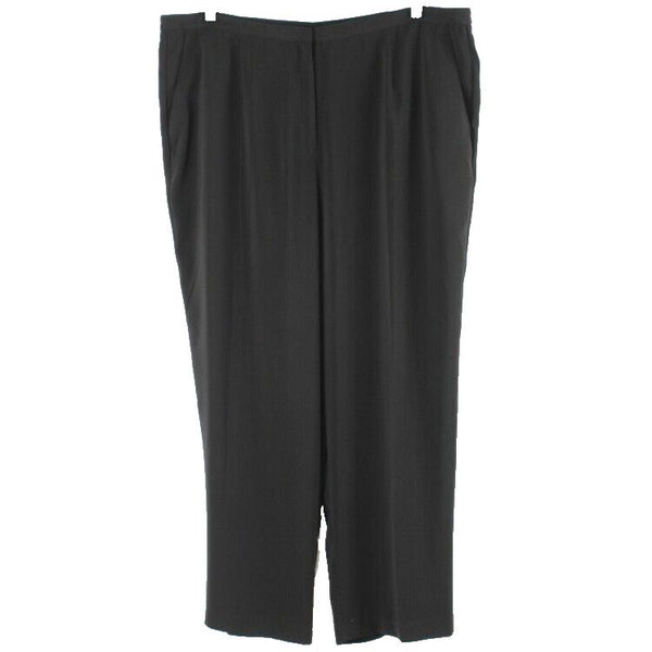 Norton McNaughton Sz 20W x 30 Black Pocketed Loose 100% Polyester Trouser Pant