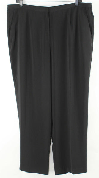 Norton McNaughton Sz 20W x 30 Black Pocketed Loose 100% Polyester Trouser Pant