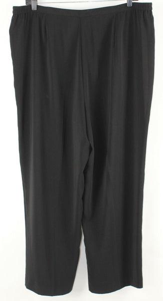 Norton McNaughton Sz 20W x 30 Black Pocketed Loose 100% Polyester Trouser Pant