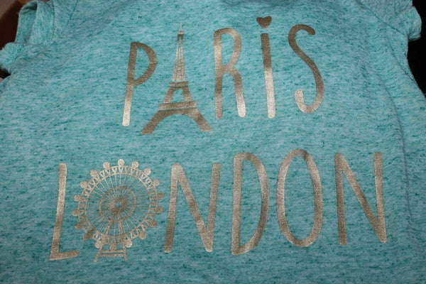 Lily Bleu Sz S Aqua Blue Multi Paris London Scarf Polyester Blend Top