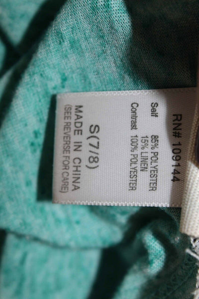 Lily Bleu Sz S Aqua Blue Multi Paris London Scarf Polyester Blend Top