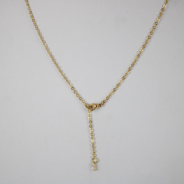 ASHLEY NEW Name Goldtone Rhinestone Accent 14.5" w 4.5" Multi Ring Ext Necklace