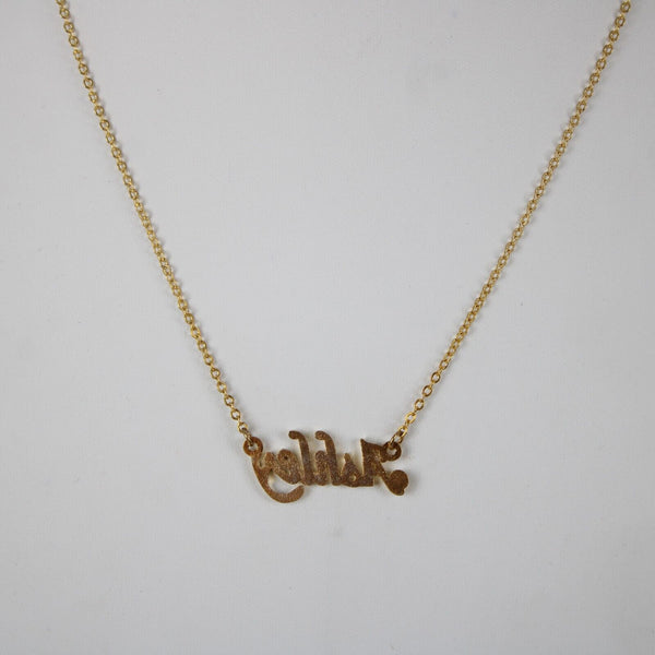 ASHLEY NEW Name Goldtone Rhinestone Accent 14.5" w 4.5" Multi Ring Ext Necklace