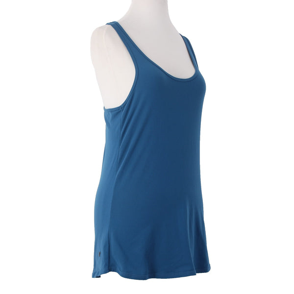 Glyder Active Wear Top Sz L Blue Racerback Eyelet Back Nylon Spandex AW Top